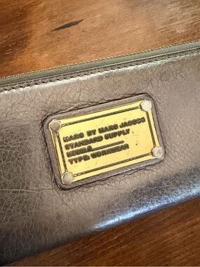 Marc by Marc Jacobs metallic Continental Leather Wallet with Gold Plaque